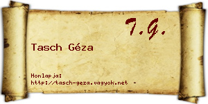 Tasch Géza névjegykártya